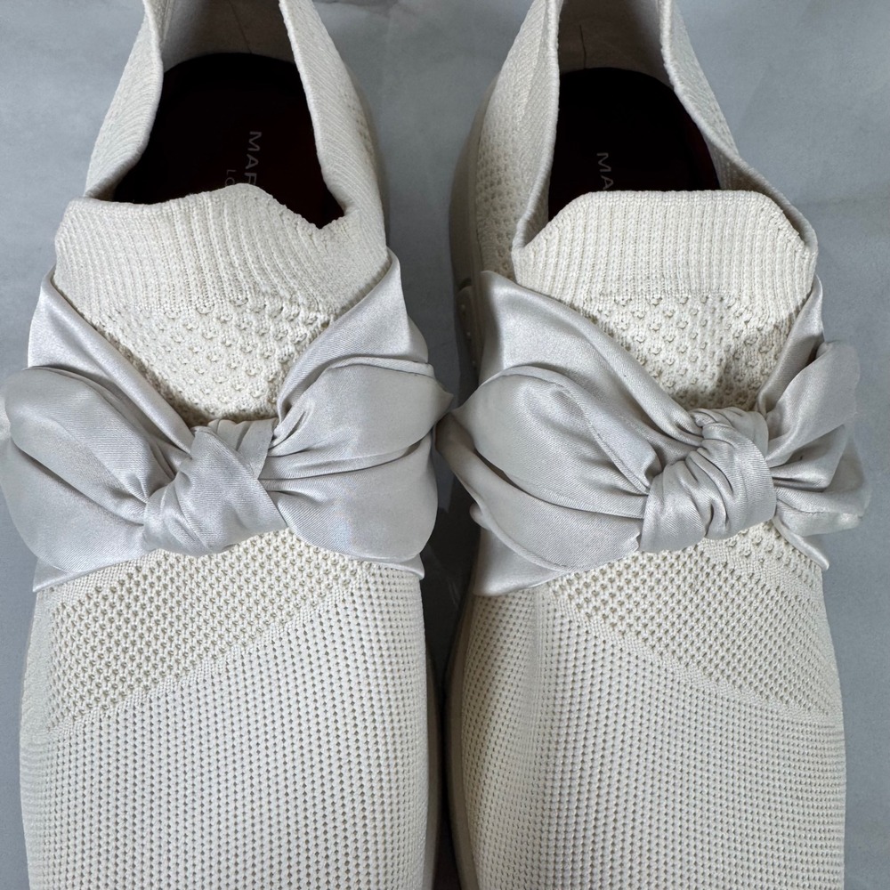 Mark Nason Cream Bow Sneakers Breathable Mesh Upper Pull On Size 10 - Picture 4 of 10